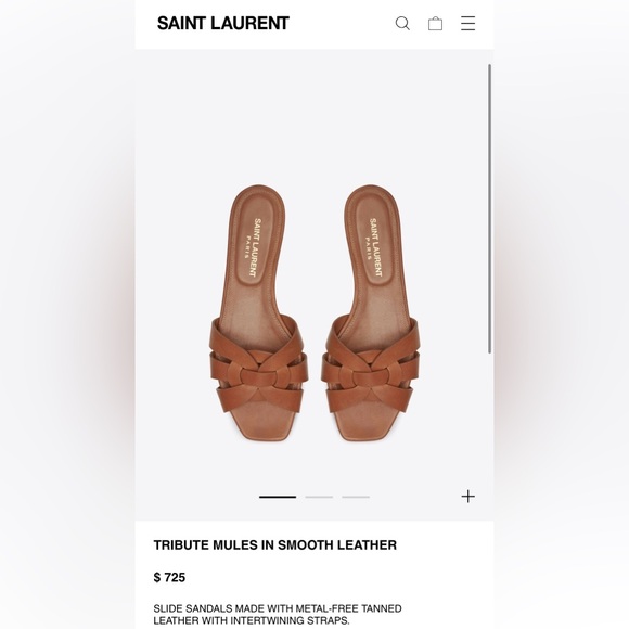 YSL/ Saint Laurent Tribute Mules in Smooth Leather - Picture 3 of 7